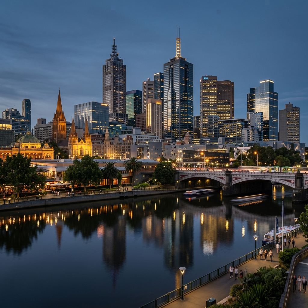 Melbourne city skyline representing Tres Marias security door service coverage area